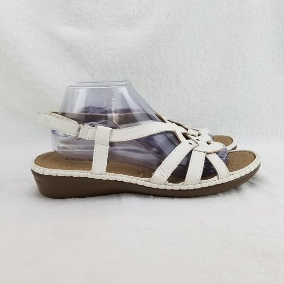✅Studio Works SW-PITCH White Strappy Slingback Sandals/Shoe Womens 9.5M STAINING - Picture 7 of 14